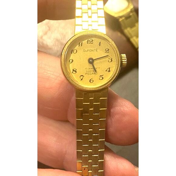 VTG Women's DuFonte Lucien Picarrd Watch, Manual 17 Jewels, Adjustable Band - Picture 1 of 3